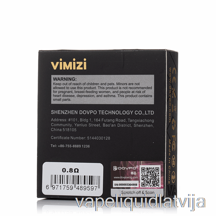 Dovpo Vimizi Nomaiņas Pods 0.8ohm Pods Vape šķidrums